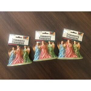The Trimmery Vintage Christmas Angel Ornaments Lot Of 3 NWT. Shelf Decor Or Tree